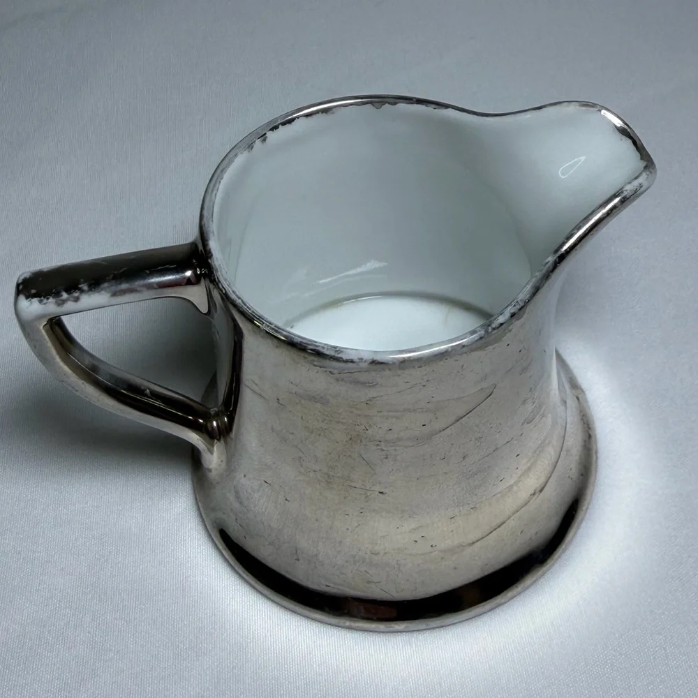 Antique Porcelain Silver Imperial PSL Austria Crown Miniature Creamer 1914 Era